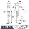 Bristan QUBE Bidet Mixer Pop-Up Waste Dimensions
